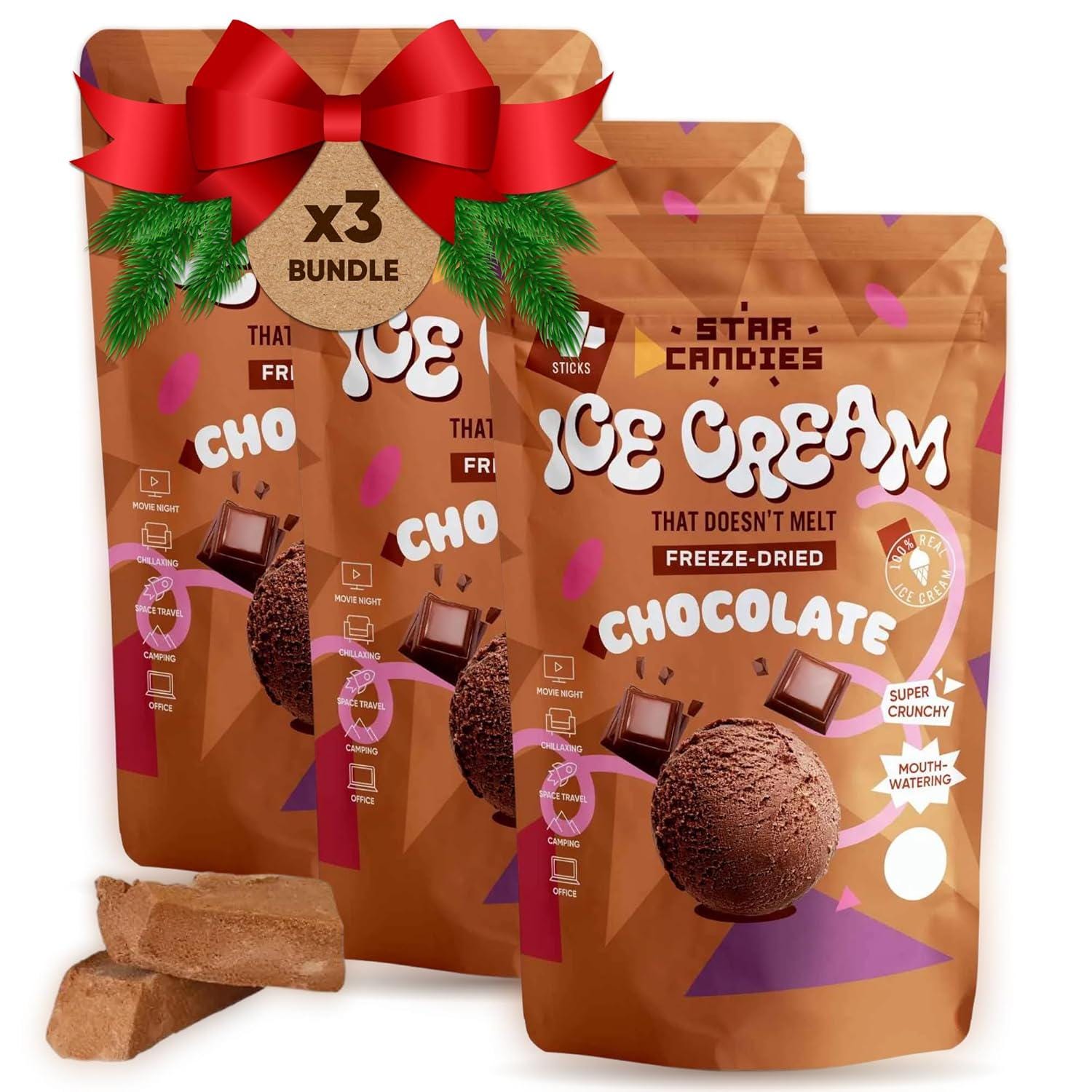 Freeze Dried Chocolate Ice Cream | Crispy Dessert Bites (2.5 oz)