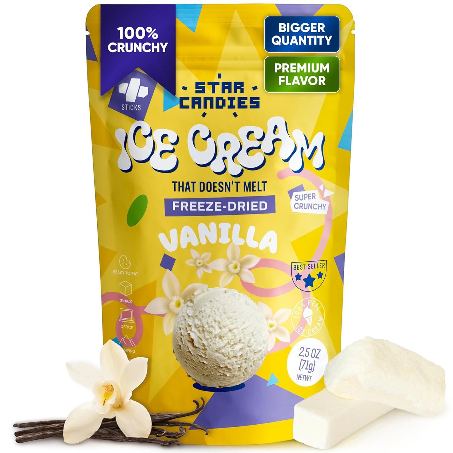 Freeze Dried Ice Cream | Crispy Vanilla Bites
