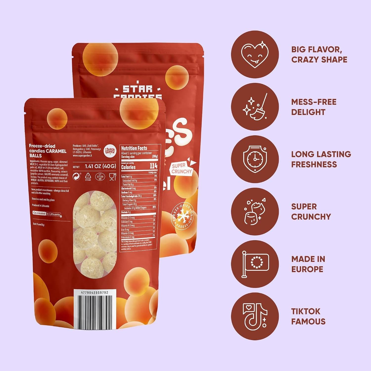 Freeze Dried Caramel Balls | Crunchy Caramel Candy with Buttery Flavor