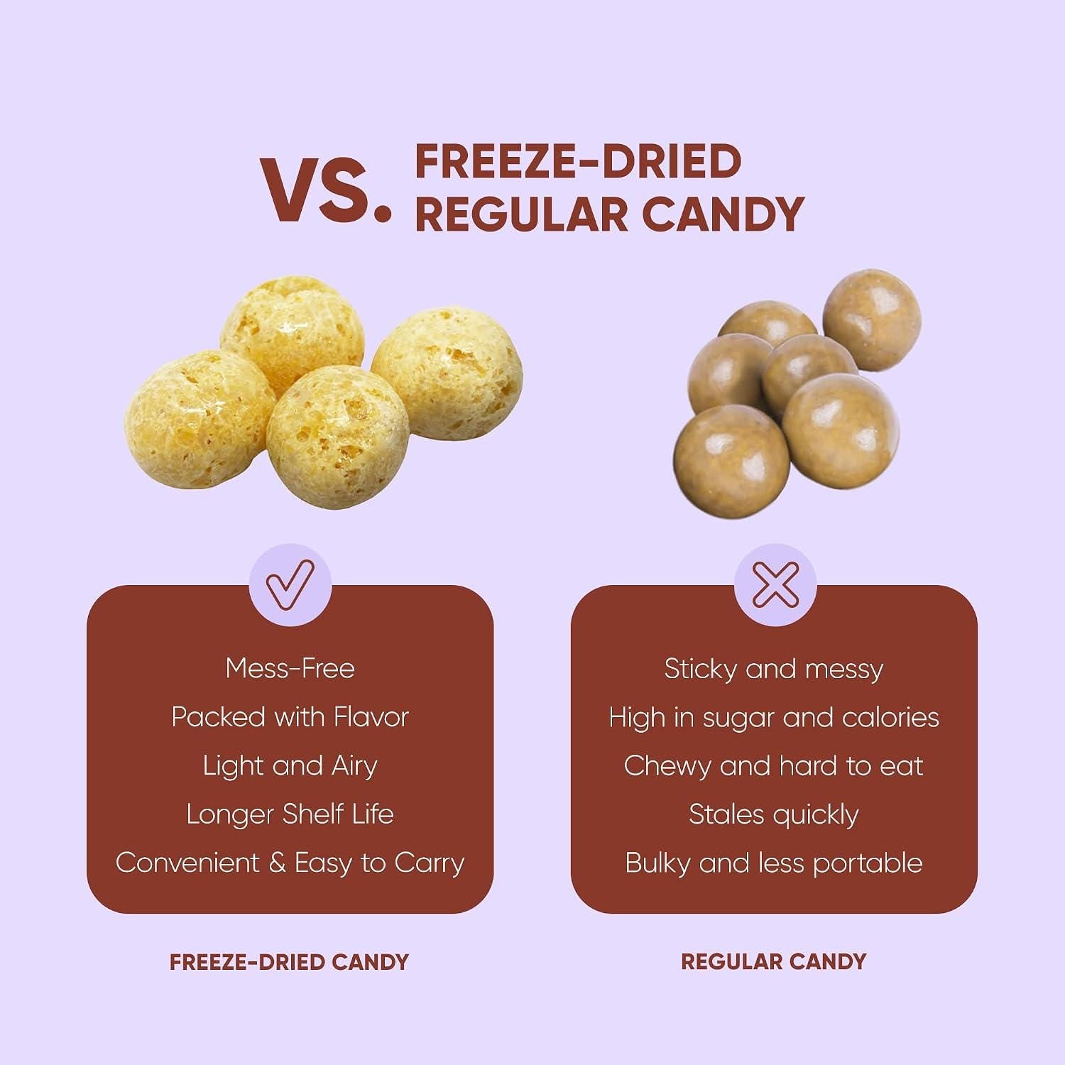 Freeze Dried Caramel Balls | Crunchy Caramel Candy with Buttery Flavor