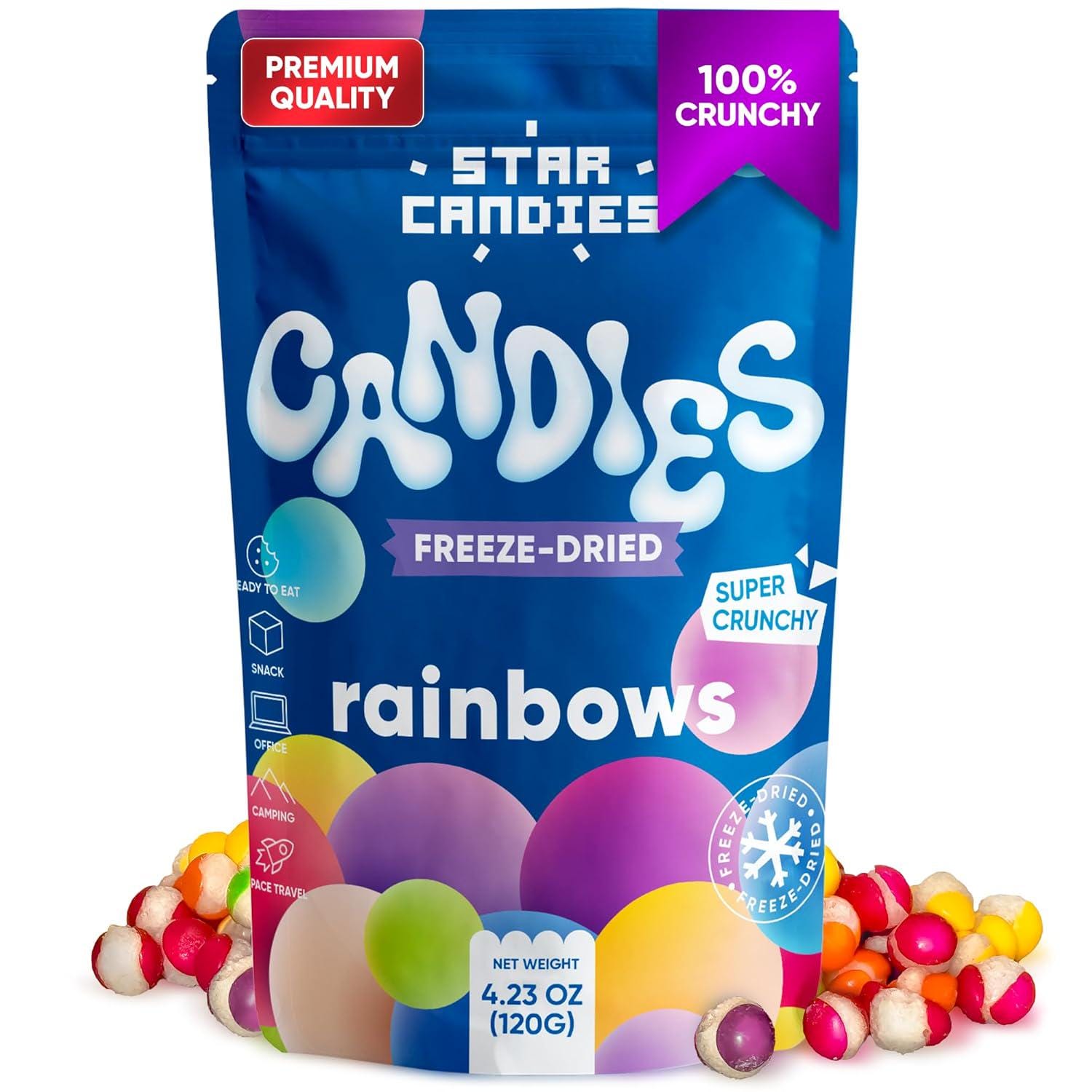 Freeze Dried Rainbow Candy | Crunchy Fruity Candy Bites