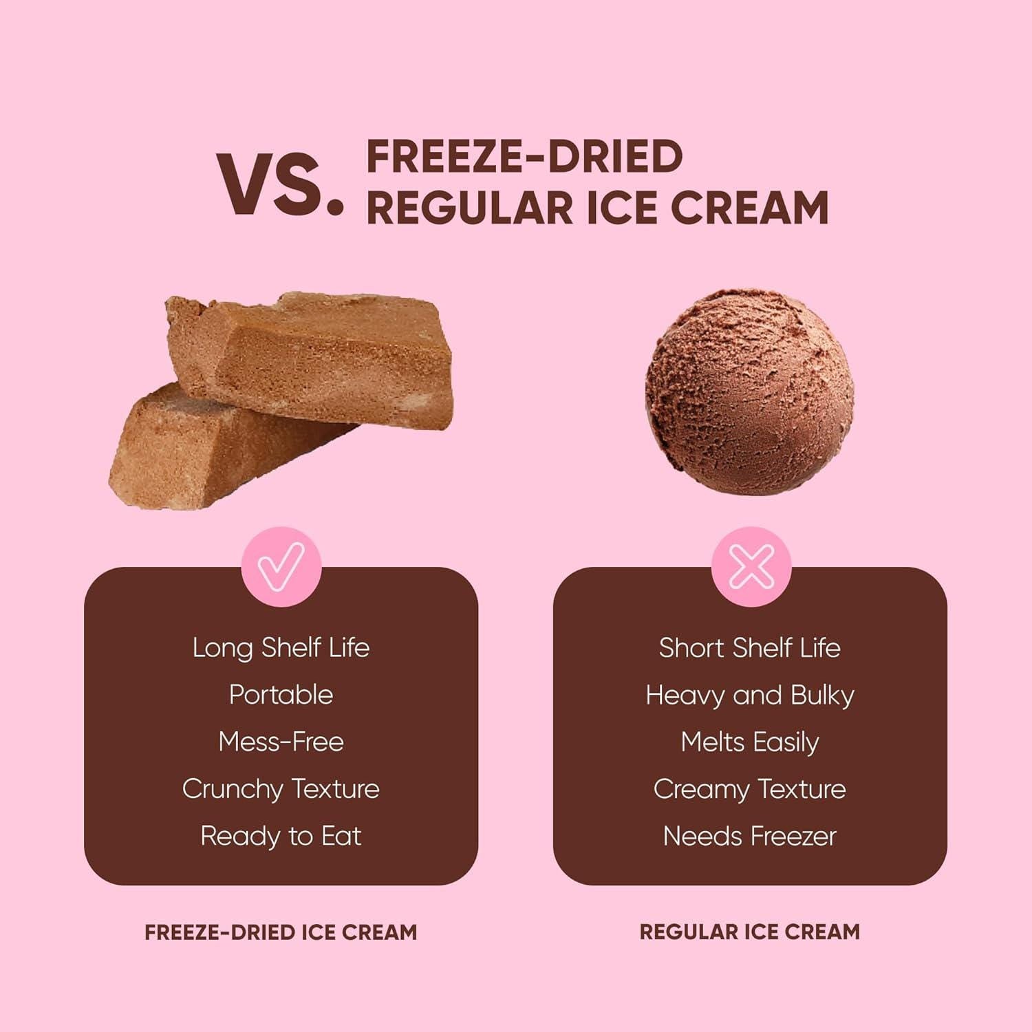 Freeze Dried Chocolate Ice Cream | Crispy Dessert Bites (2.5 oz)
