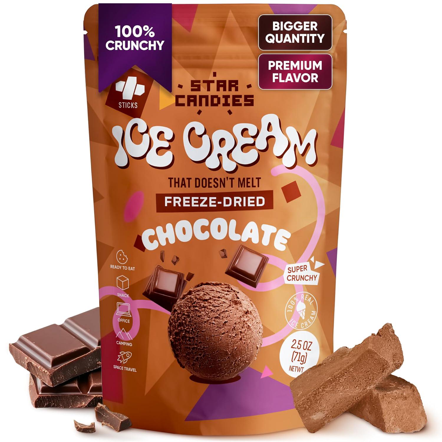 Freeze Dried Chocolate Ice Cream | Crispy Dessert Bites (2.5 oz)