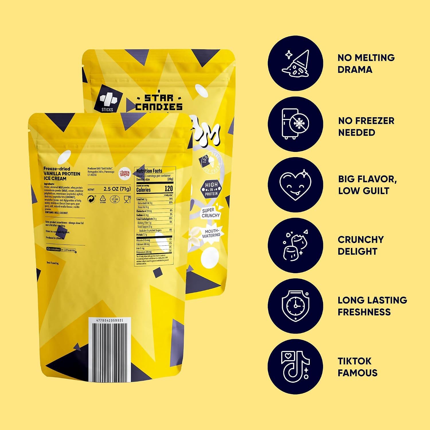 Freeze Dried High Protein Vanilla Ice Cream