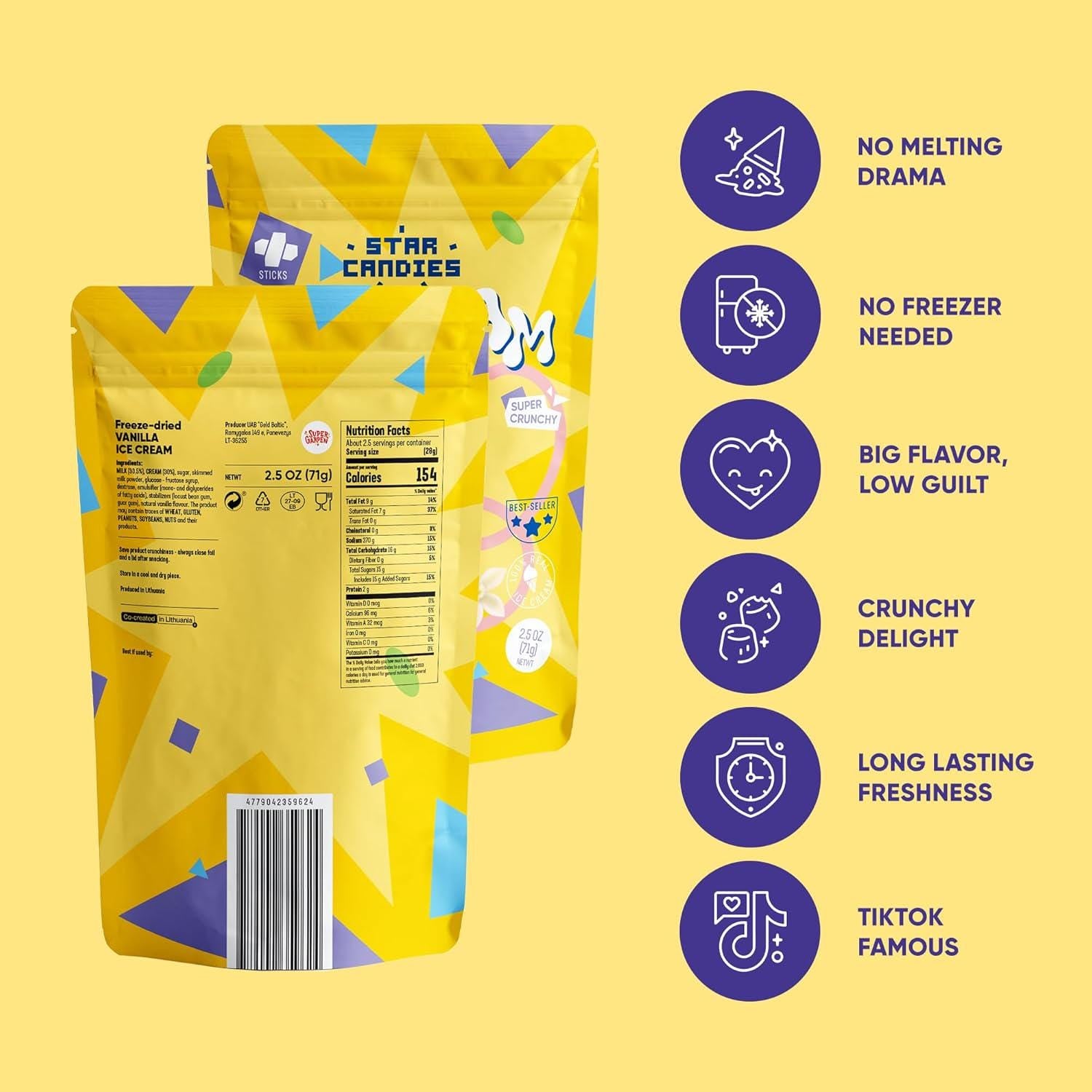 Freeze Dried Ice Cream | Crispy Vanilla Bites